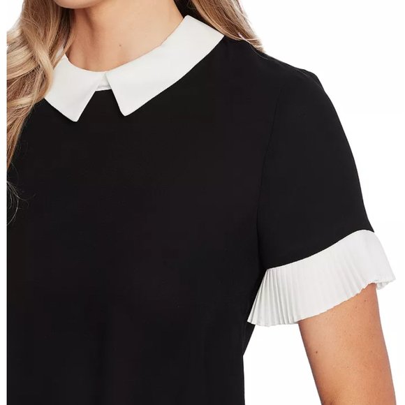 CECE Color Blocked Collared Blouse - Picture 3 of 7